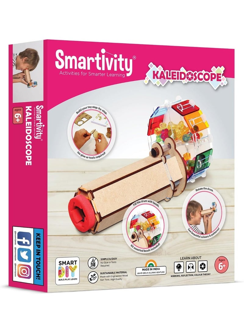 سمارتيفيتي لعبة سمارتيفيتي كاليدوسكوب للأطفال من 6 إلى 14 عامًا | أفكار رائعة لهدايا عيد ميلاد الأولاد والبنات | ألعاب علمية STEM يمكنك صنعها بنفسك للأطفال من 6 إلى 14 عامًا | لعبة هندسية خشبية - Image 1